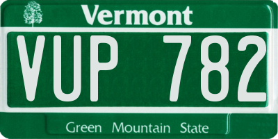VT license plate VUP782