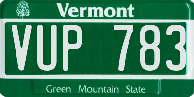 VT license plate VUP783