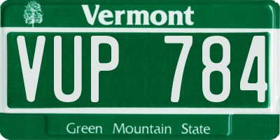 VT license plate VUP784