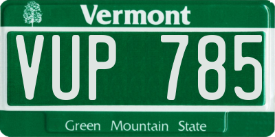 VT license plate VUP785