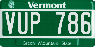 VT license plate VUP786