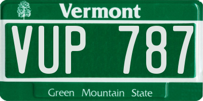 VT license plate VUP787