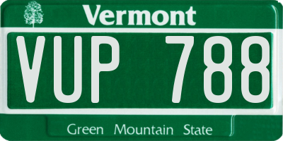 VT license plate VUP788