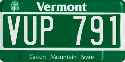 VT license plate VUP791