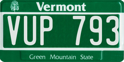 VT license plate VUP793