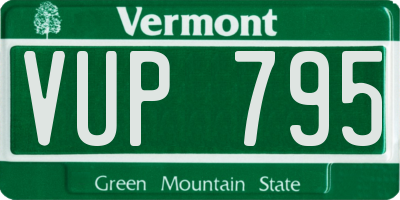 VT license plate VUP795