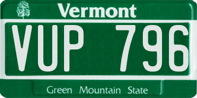 VT license plate VUP796
