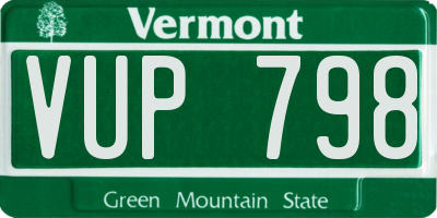 VT license plate VUP798