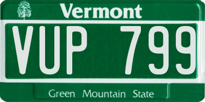VT license plate VUP799