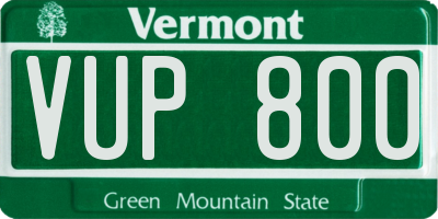 VT license plate VUP800
