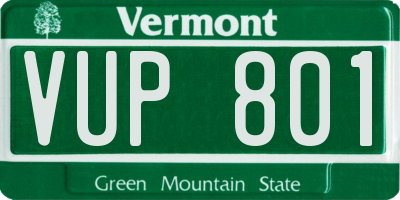 VT license plate VUP801