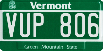 VT license plate VUP806