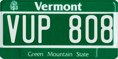 VT license plate VUP808