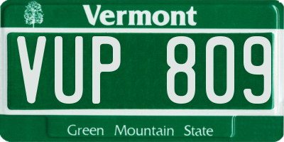 VT license plate VUP809