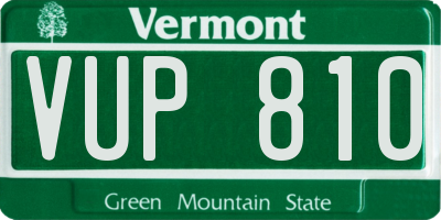 VT license plate VUP810