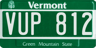 VT license plate VUP812