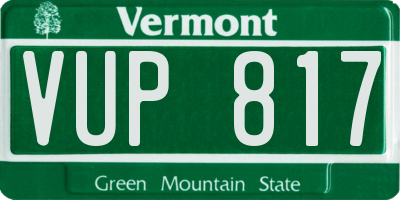 VT license plate VUP817