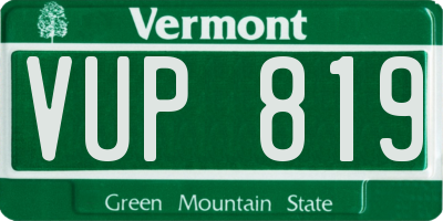VT license plate VUP819