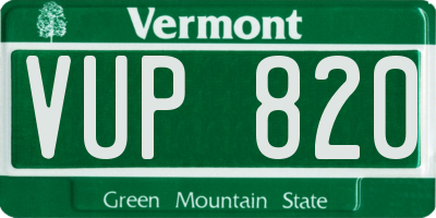VT license plate VUP820