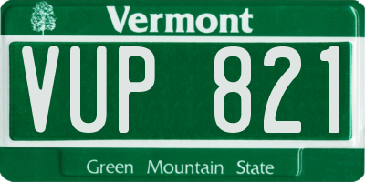 VT license plate VUP821