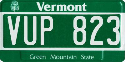 VT license plate VUP823