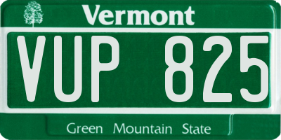 VT license plate VUP825