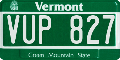 VT license plate VUP827