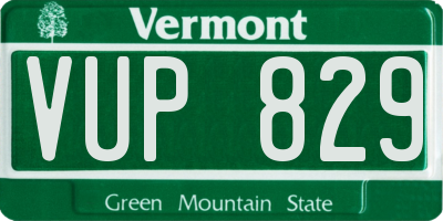 VT license plate VUP829