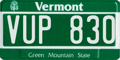 VT license plate VUP830