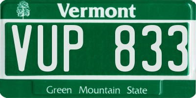 VT license plate VUP833