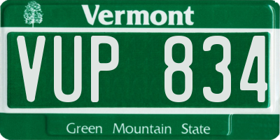 VT license plate VUP834