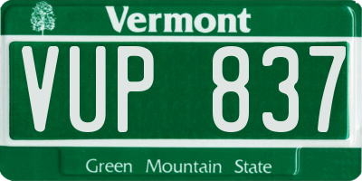 VT license plate VUP837