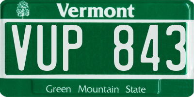 VT license plate VUP843