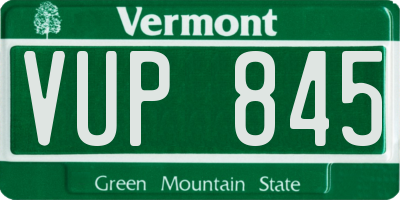 VT license plate VUP845
