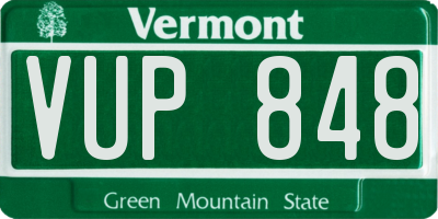 VT license plate VUP848