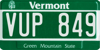 VT license plate VUP849