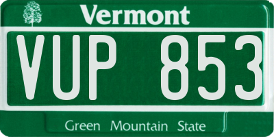 VT license plate VUP853