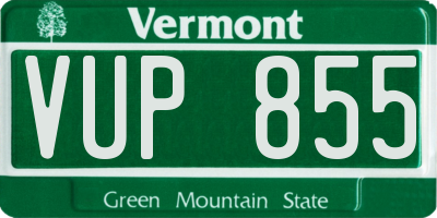 VT license plate VUP855