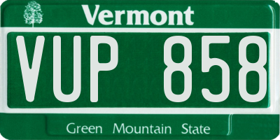 VT license plate VUP858