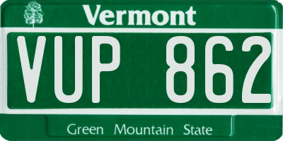 VT license plate VUP862