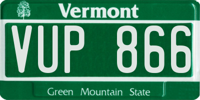 VT license plate VUP866