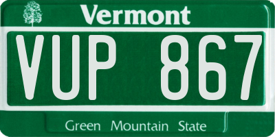 VT license plate VUP867