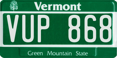 VT license plate VUP868