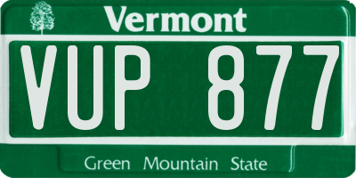 VT license plate VUP877