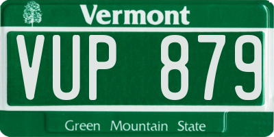 VT license plate VUP879