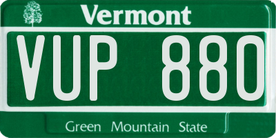 VT license plate VUP880