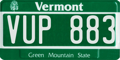 VT license plate VUP883
