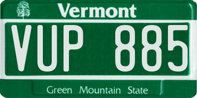 VT license plate VUP885
