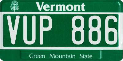 VT license plate VUP886
