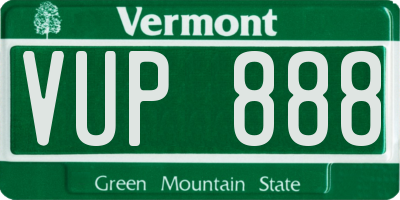VT license plate VUP888
